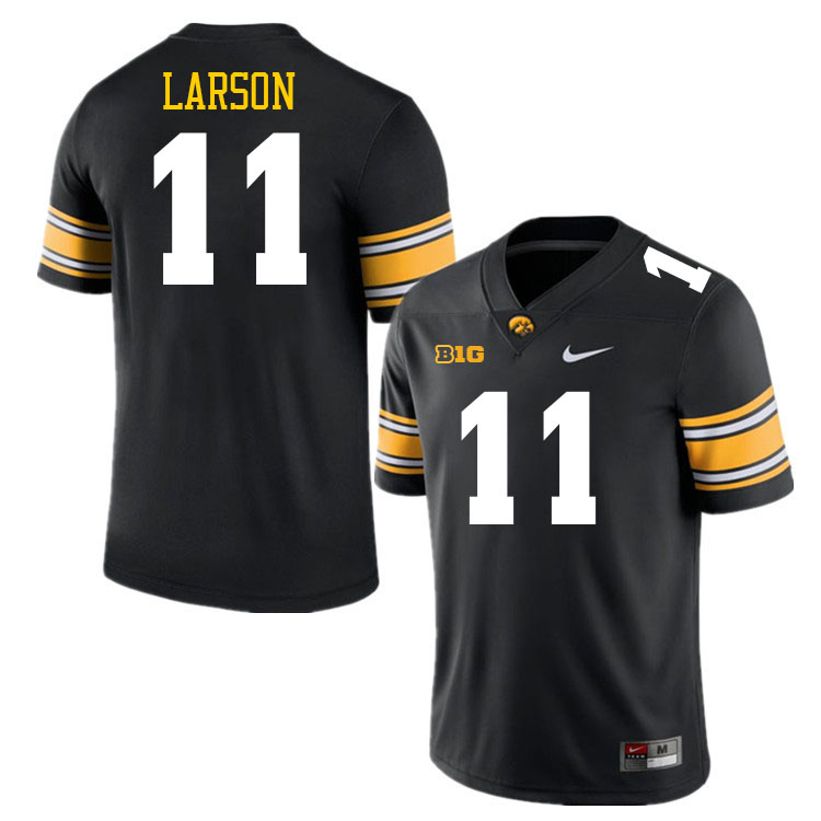 Men #11 Drew Larson Iowa Hawkeyes College Football Jerseys Stitched-Black